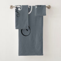 Personalized Grey White Elegant Monogram