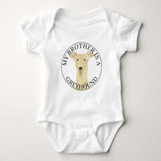Personalized Greyhound Baby Bodysuit (Front)