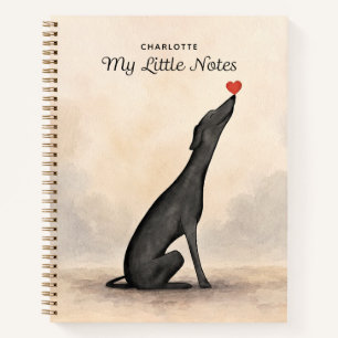 Personalized Greyhound Notebook with Name         