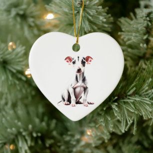 Personalized Greyhound Puppy Ceramic Ornament