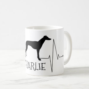 Personalized Greyhound Whippet Love Dog Heart Beat Coffee Mug