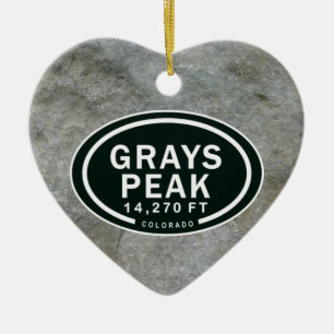 Personalized Greys Peak CO Mountain Heart Ornament