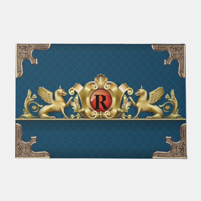 Personalized Griffin Crest  Doormat (Front)