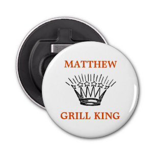 Personalized Grill King Funny Bottle Opener