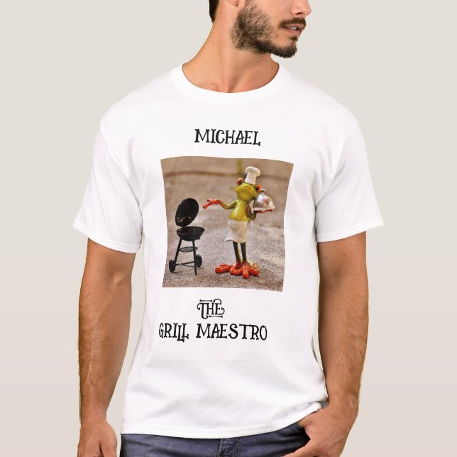 Personalized GRILL MAESTRO w/ Image T-Shirt (Front)