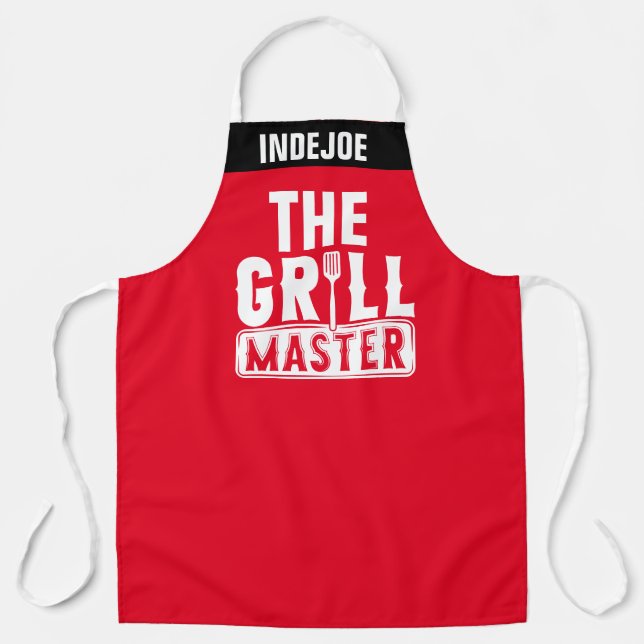 Personalized Grill Master Chef Apron with Custom  (Front)