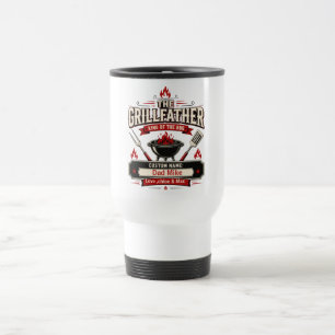 Personalized Grillfather BBQ Dad name Gift Travel Mug