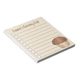 Personalized Grocery List Crumb Muffin Pastry Notepad