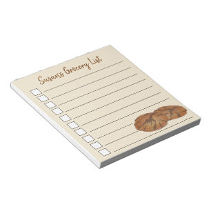 Personalized Grocery List Gingersnap Cookies Notepad