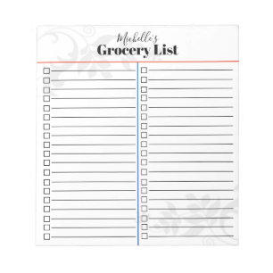 Personalized Grocery List Notepad