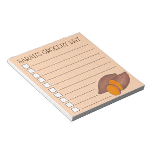 Personalized Grocery List Sweet Potato Yam Notepad