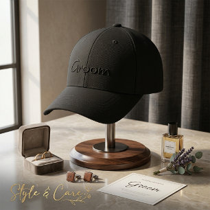 Personalized Groom Baseball Cap with Embroidery