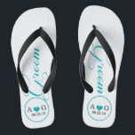 Personalized Groom (blue) Flip Flops<br><div class="desc">Fun, custom wedding flip flops</div>