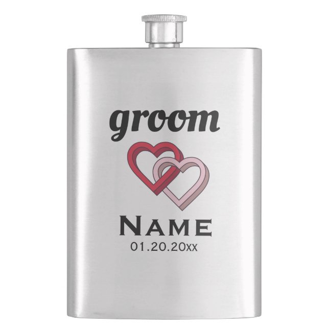 Personalized Groom Classic Flask (Front)