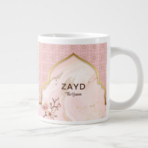 Personalized Groom Coffee Mug – Blush & Gold Arch