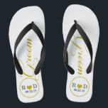 Personalized Groom (gold) Flip Flops<br><div class="desc">Fun,  custom wedding flip flops</div>
