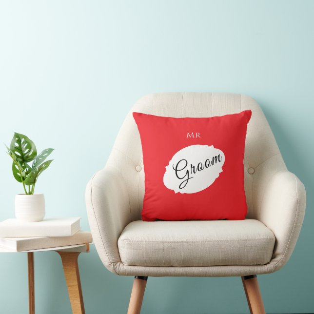 Personalized Groom Pillow – Modern Decor (Chair)