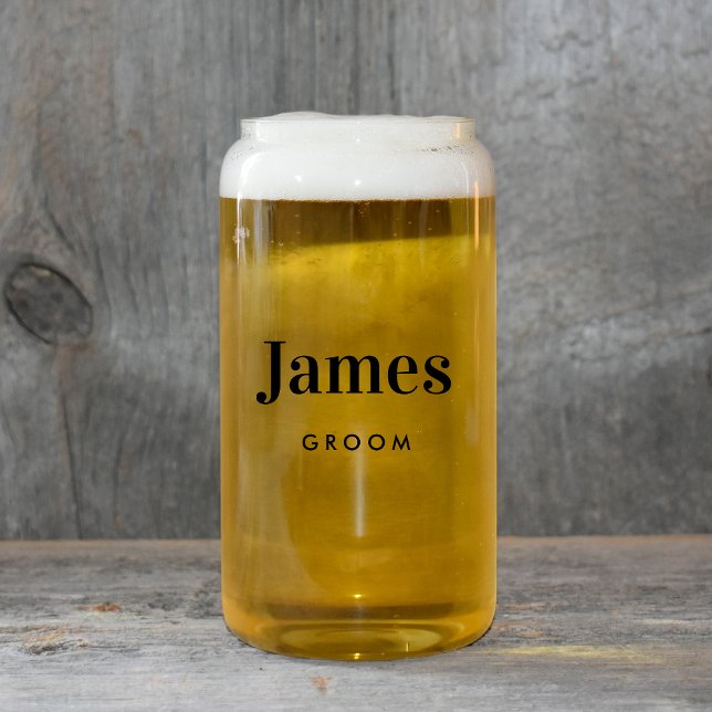 Personalized Groom Wedding Can Glass (Creator Uploaded)
