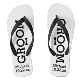 Personalized Groom Wedding - Custom Colours Flip Flops