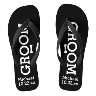 Personalized Groom Wedding - Pick Your Colour Flip Flops