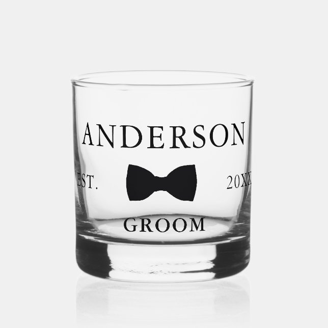 Personalized GROOM Whiskey Glass (Front)