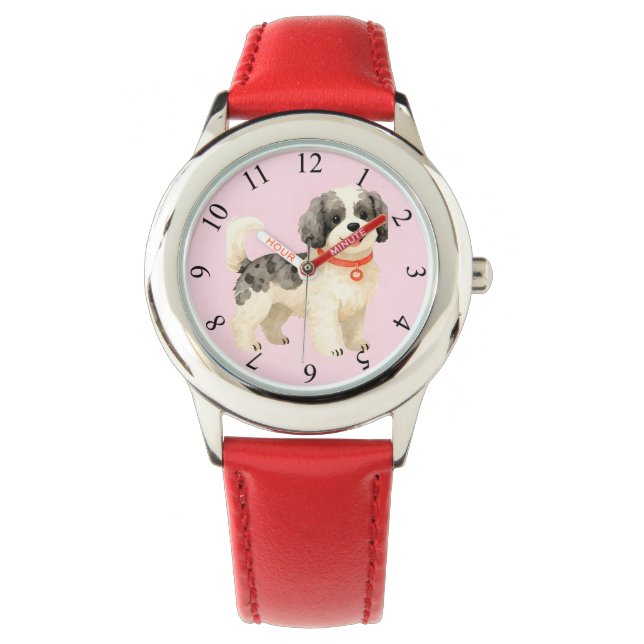 Personalized Grooming Dog Modern Collection Watch (Front)