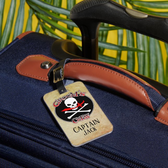 Personalized Groom's Crew Luggage Tag (Front Insitu 1)