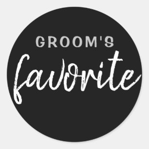 Personalized Groom's Favourite Sticker Black Silve