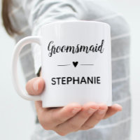 Personalized Groomsmaid Black Script Wedding
