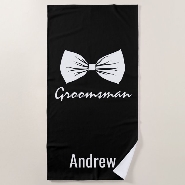 Personalized Groomsman Beach Towel (Front)