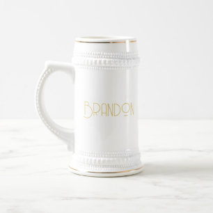 Personalized Groomsman Gift, 22oz Gold Beer Stein
