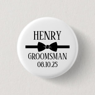 Personalized Groomsman Gift, Wedding 1 Inch Round Button