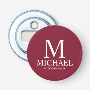 Personalized Groomsman Name and Monogram Bottle Opener