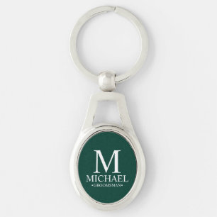 Personalized Groomsman Name and Monogram Keychain