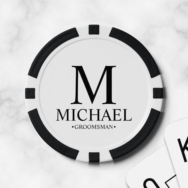 Personalized Groomsman Name and Monogram Poker Chips (Creator Uploaded)