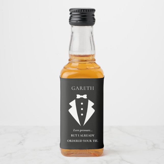 Personalized Groomsman Proposal  Liquor Bottle Label (Front)