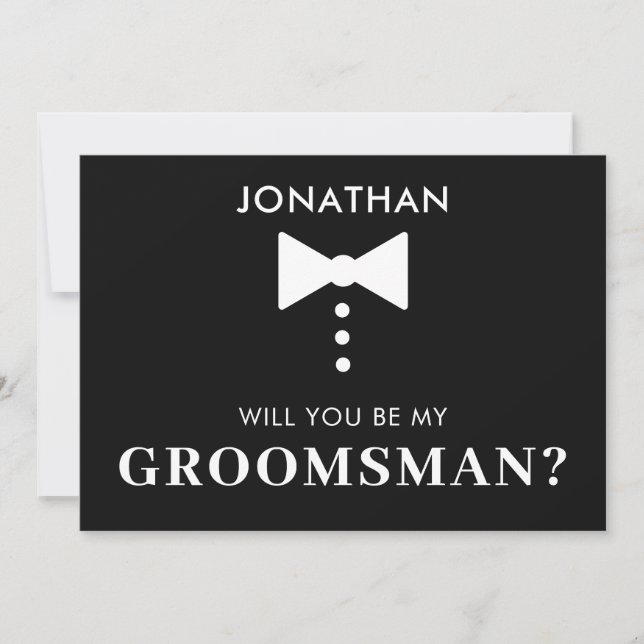 Personalized Groomsman Proposal Modern Tuxedo Invitation (Front)
