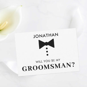 Personalized Groomsman Proposal Modern Tuxedo Invitation
