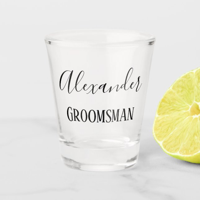 Personalized Groomsman Shot Glass (Front)