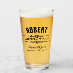 PERSONALIZED GROOMSMAN WEDDING PARTY TUMBLER GLASS