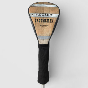 Personalized Groomsman Whiskey Barrel Golf Head Cover