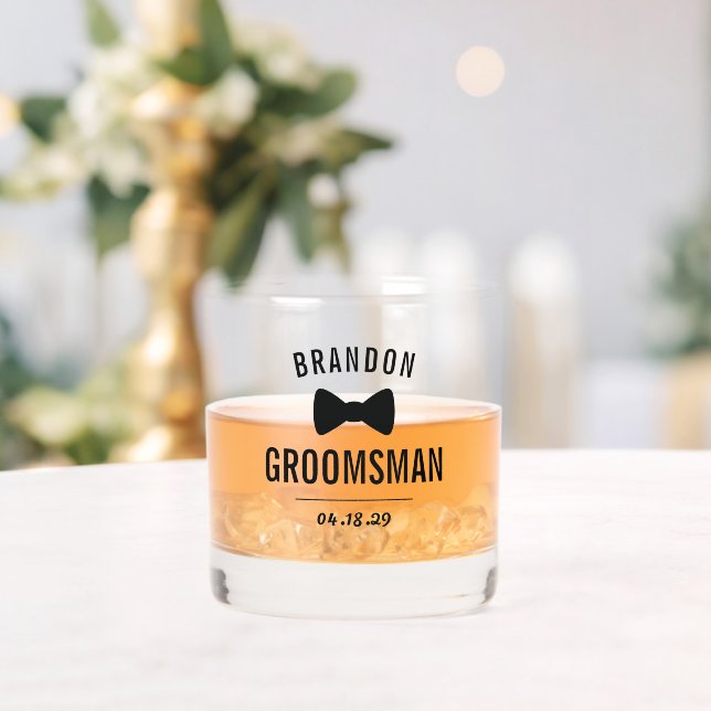 Personalized Groomsman Whiskey Glass (Insitu (Wedding))