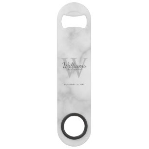 Personalized Groomsman's Monogram and Name Bar Key