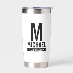 Personalized Groomsman's Monogram and Name Insulated Tumbler
