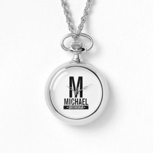 Personalized Groomsman's Monogram and Name Watch