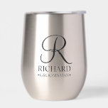 Personalized Groomsman's Name and Monogram<br><div class="desc">Elegant Personalized Groomsman Gifts
featuring personalized monogram in black elegant script font style with groomsman's name and title in classic serif font style.

Also perfect for best man,  father of the bride,  bridesmaid,  maid of honour,  flower girl,  mother of the bride and more.</div>