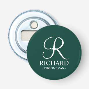 Personalized Groomsman's Name and Monogram Bottle Opener