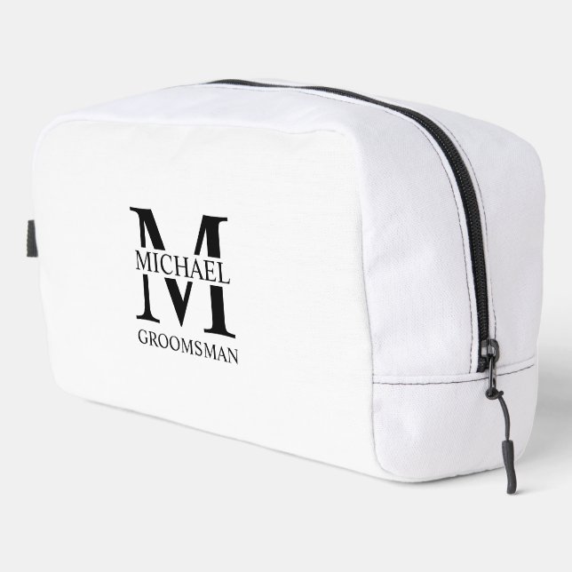 Personalized Groomsman's Name and Monogram Dopp Kit (Right Corner)