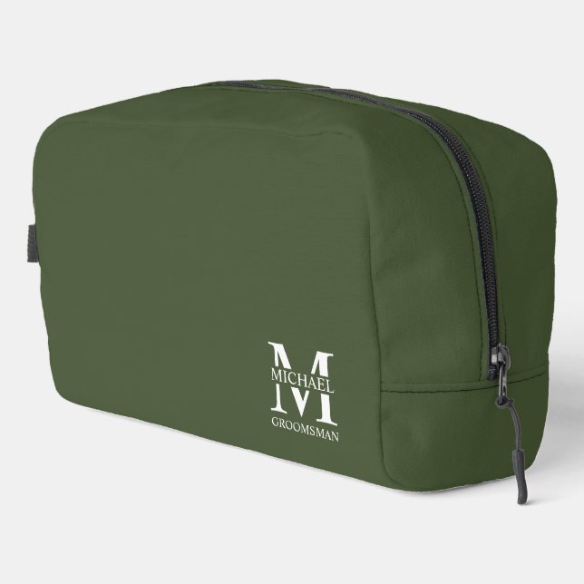 Personalized Groomsman's Name and Monogram Dopp Kit (Right Corner)