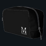 Personalized Groomsman's Name and Monogram Dopp Kit<br><div class="desc">Classic Personalized Groomsmen Gifts
featuring personalized groomsman's monogram,  name and title in white classic serif font style on black background.

Also perfect for best man,  father of the bride and more.</div>